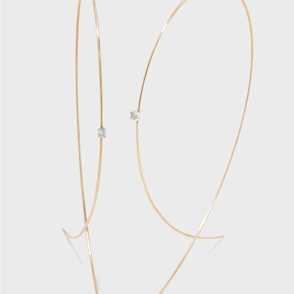 Lana 14k Yellow Gold & Diamond Large Wire Upside Down Hoops
